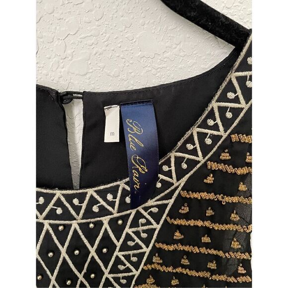 Francescas Blue Rain black Beaded Tank Medium - Picture 2 of 4